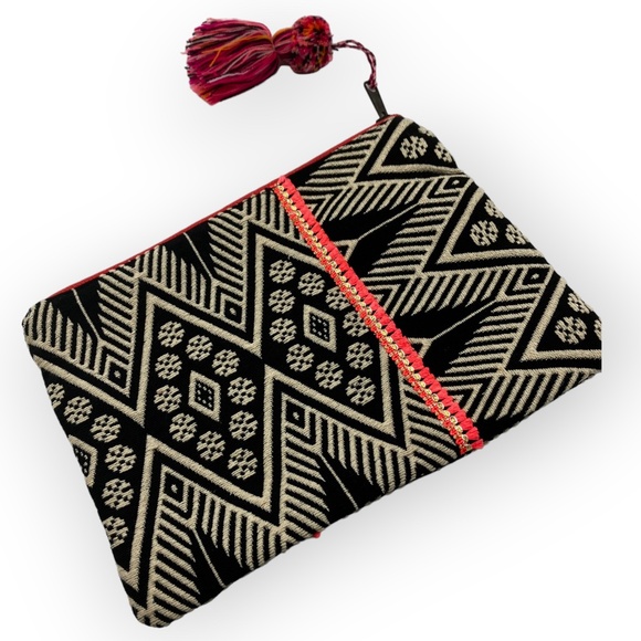 Brown Boho Patterned Lovestitch Tassel Pouch - Picture 2 of 6